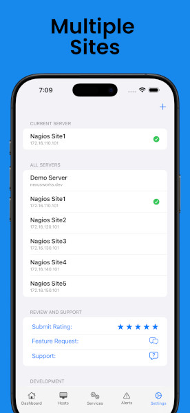 NagMon live host and service monitoring with filtering