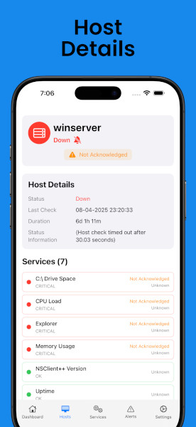 NagMon real-time alerts and acknowledgements